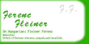 ferenc fleiner business card